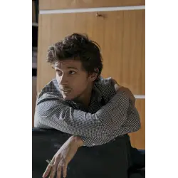 Checked blue flannel shirt