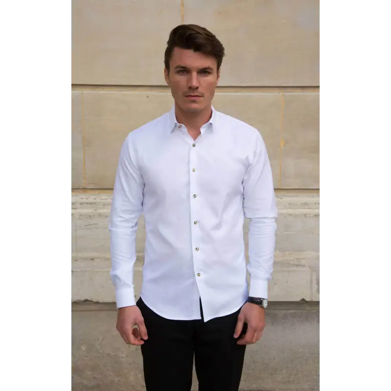 Chemise blanche Oxford natté boutons corne Toutes nos chemises
