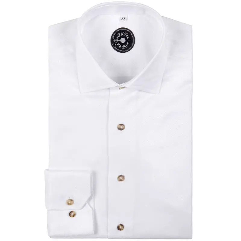 Chemise blanche Oxford natté boutons corne Toutes nos chemises