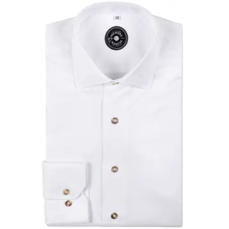 Chemise blanche Oxford natté boutons corne Toutes nos chemises