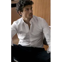 White thick oxford shirt