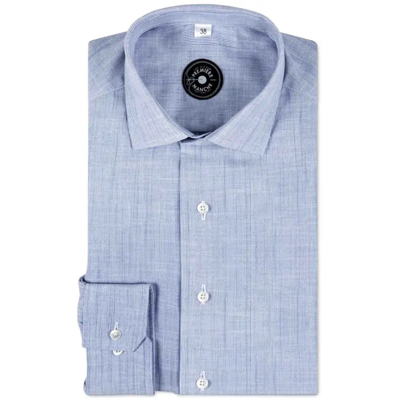 Blue striped chambray