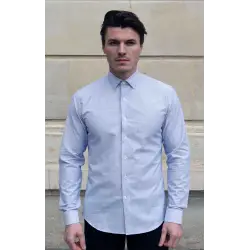 Chemise chambray bleu rayé Chemises Hommes