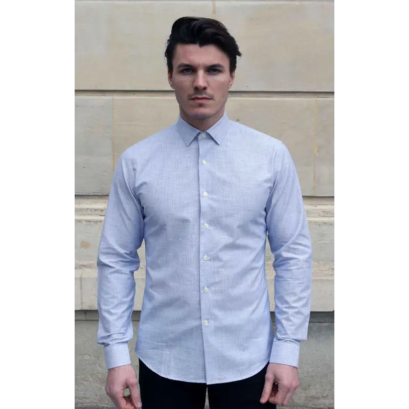 Chemise chambray bleu rayé Chemises Hommes