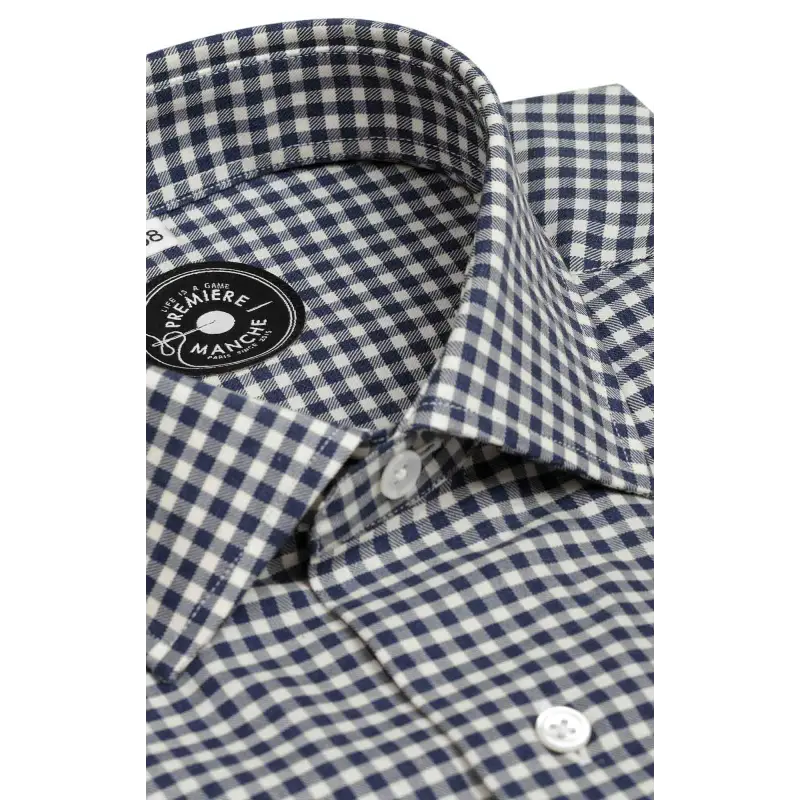 Checked blue flannel shirt