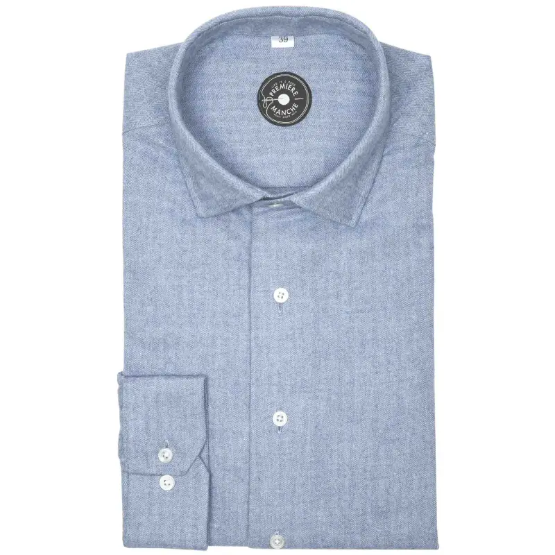 Chemise flanelle bleu clair Italie Chemises flanelles