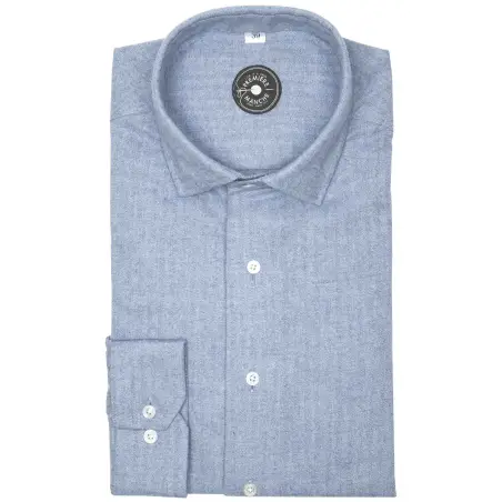 Chemise flanelle bleu clair Italie Chemises flanelles