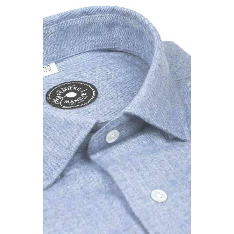 Chemise flanelle bleu clair Italie Chemises flanelles