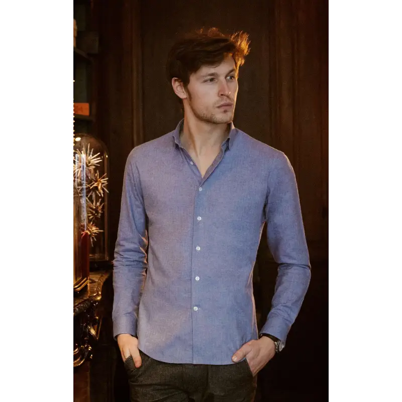 Light blue flannel shirt