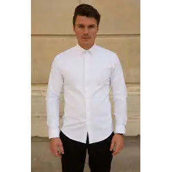 White thick oxford shirt 