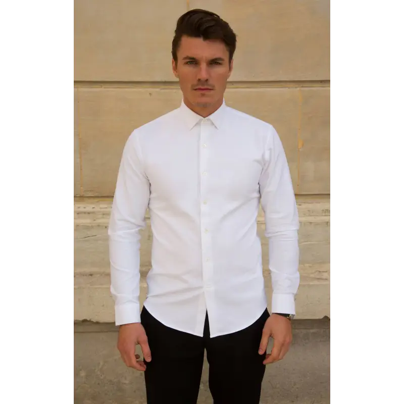 White thick oxford shirt 