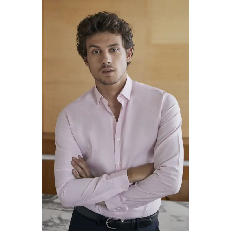 Chemise dobby rose Chemises Hommes