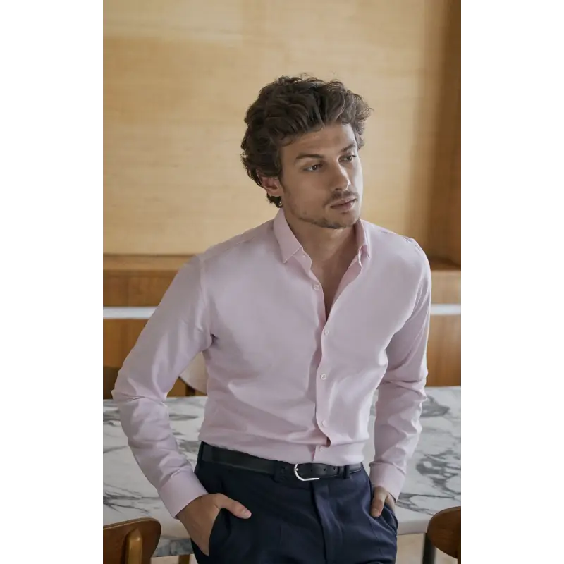 Chemise dobby rose Chemises Hommes