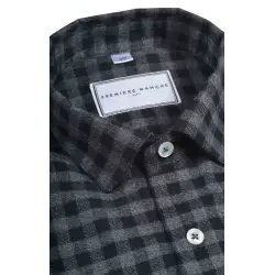 Checked grey flannel shirt