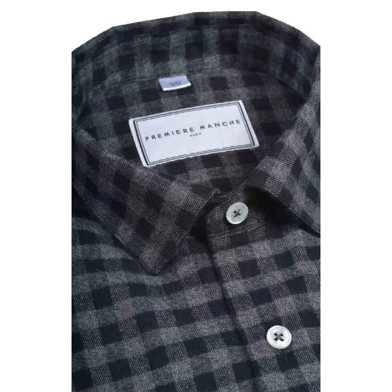 Checked grey flannel shirt