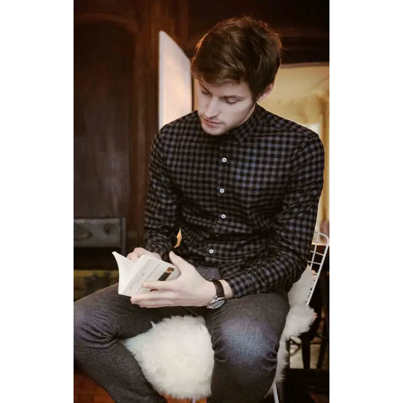 Chemise en flanelle à carreaux gris Les chemises