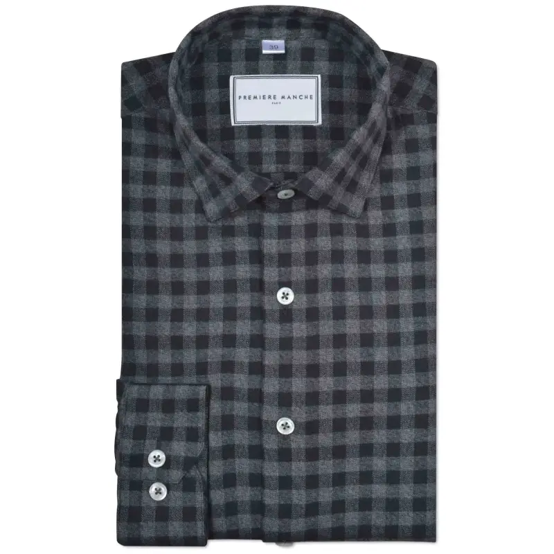 Checked grey flannel shirt