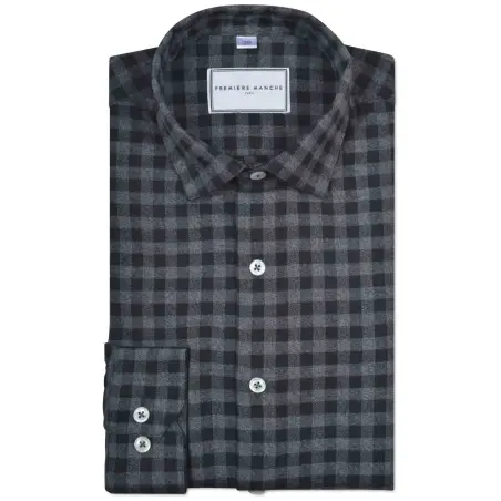 Chemise en flanelle à carreaux gris Les chemises
