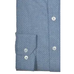 Blue oxford shirt with dots