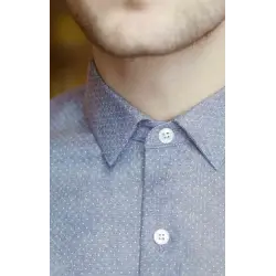 Chemise denim bleu à pois Chemises pois