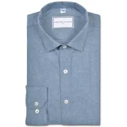 Blue oxford shirt with dots