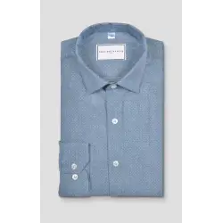 Blue oxford shirt with dots