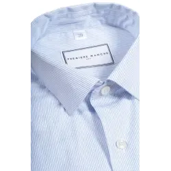 Blue poplin striped shirt