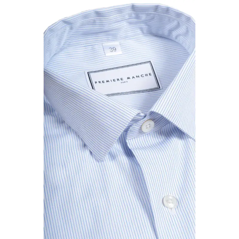 Blue poplin striped shirt