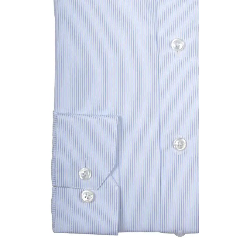 Blue poplin striped shirt
