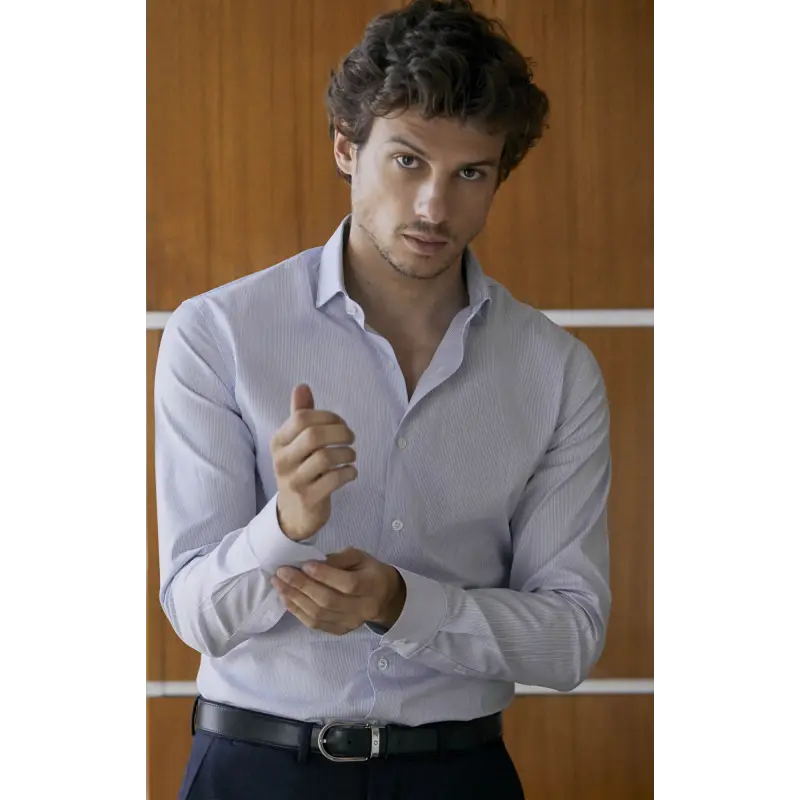 Chemise popeline raies fines Chemises Hommes