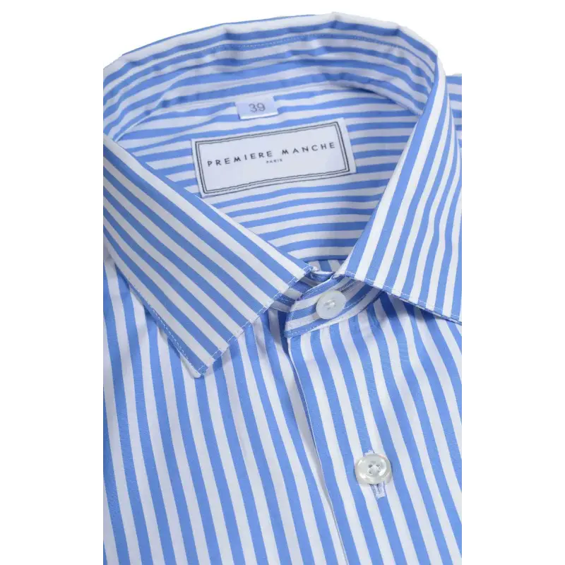 Blue poplin striped shirt