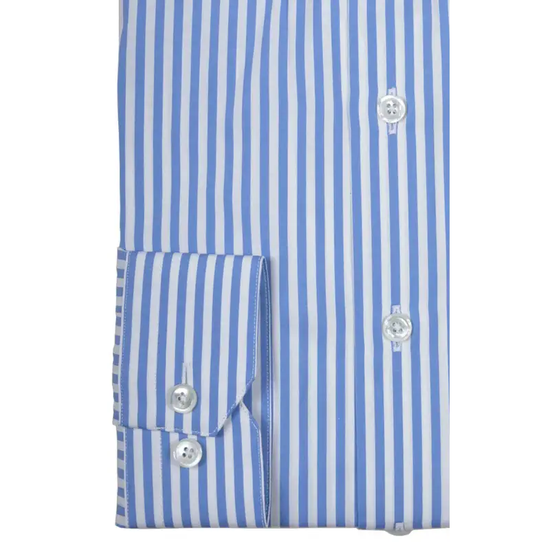 Blue poplin striped shirt