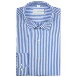 Blue poplin striped shirt