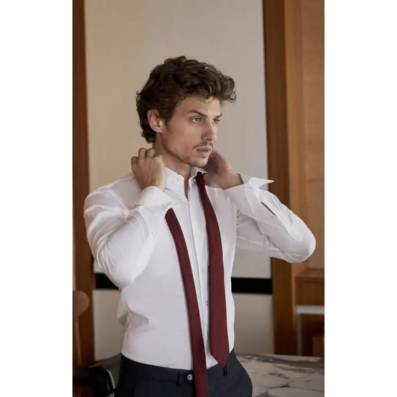 Chemise blanche dobby Chemises Hommes