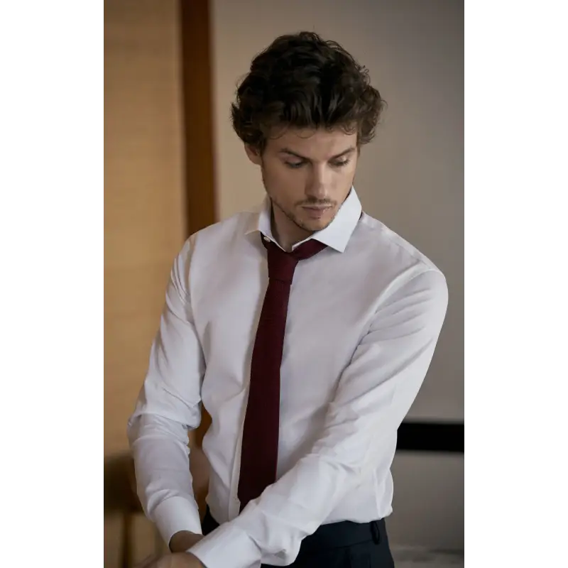 Chemise blanche dobby Chemises Hommes