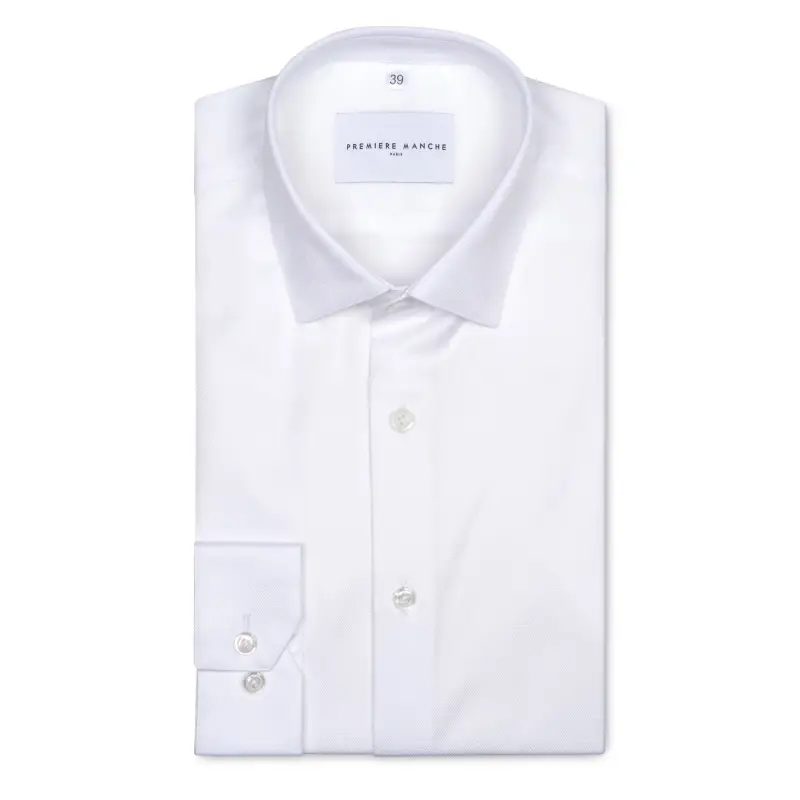 Chemise blanche dobby Chemises Hommes