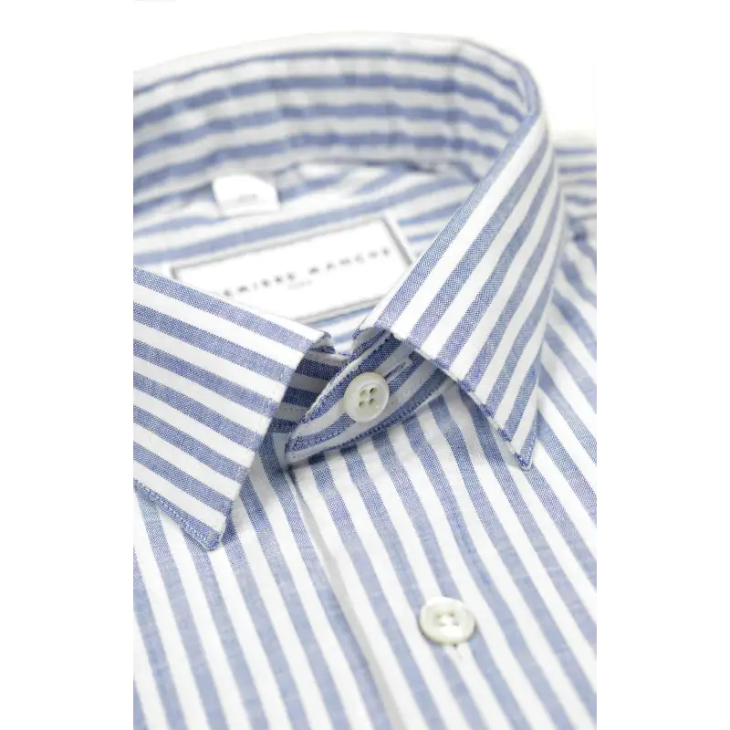 Blue striped chambray