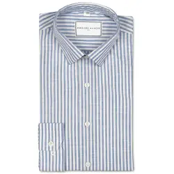Blue striped chambray
