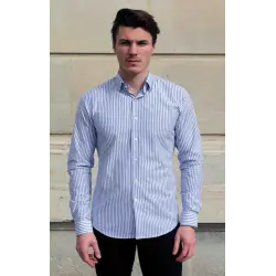 Chemise chambray rayures equidistantes Chemises Hommes