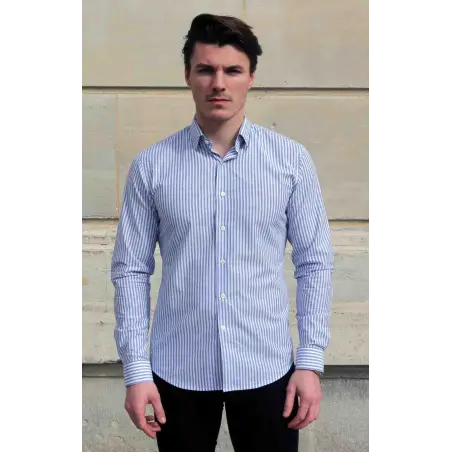 Chemise chambray rayures equidistantes Chemises Hommes