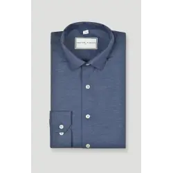 Blue houndstooth oxford shirt