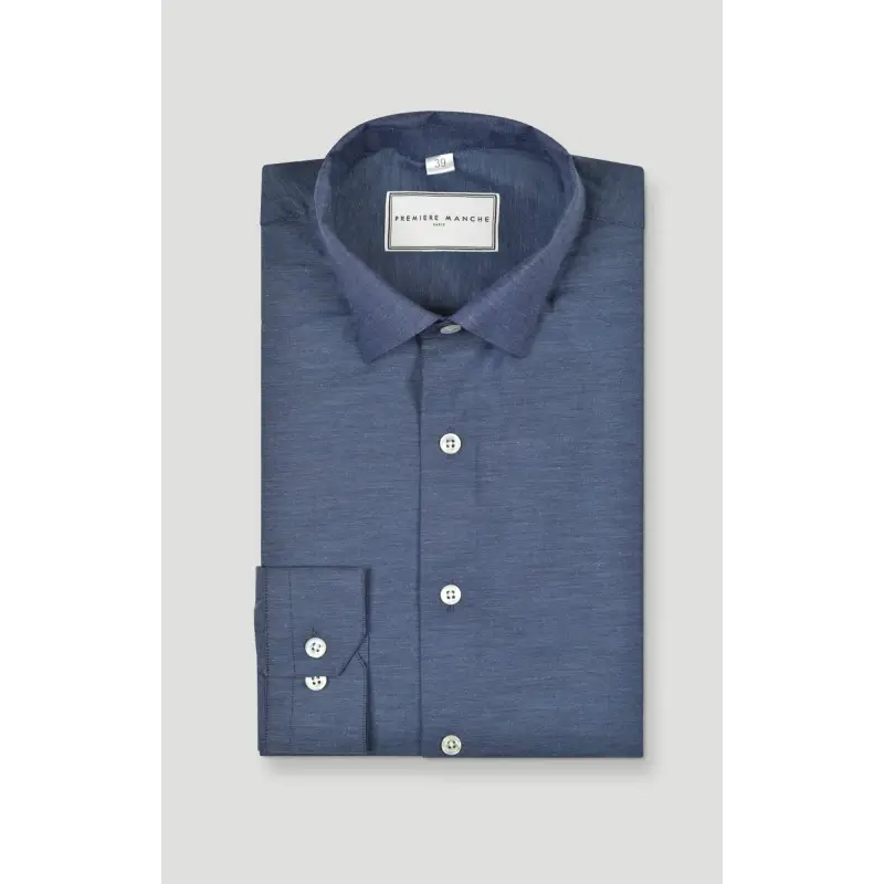 Blue houndstooth oxford shirt