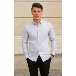 Chemise grise à puces Chemises pois