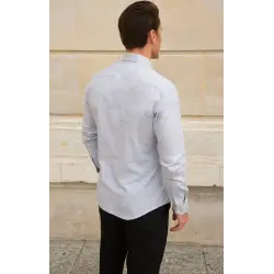 Chemise grise à puces Chemises pois