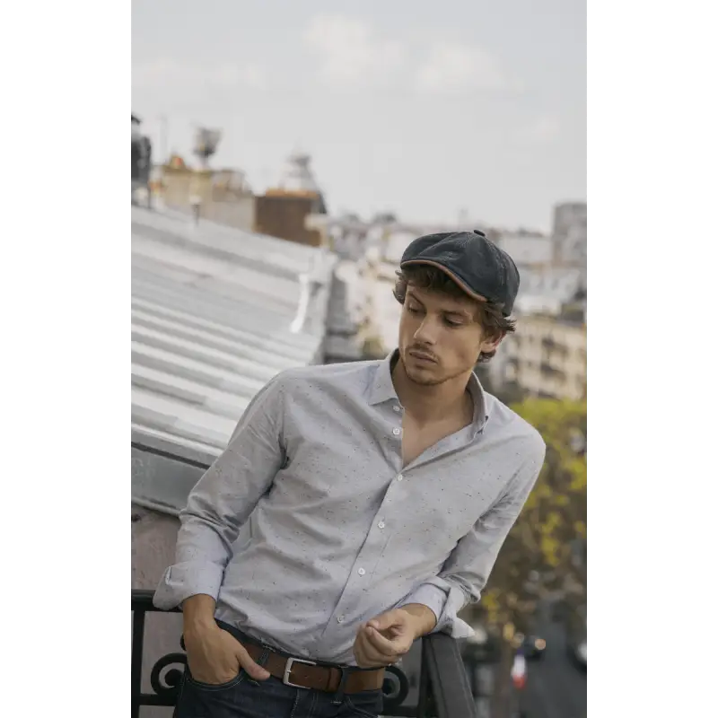 Grey shirt with micro dots