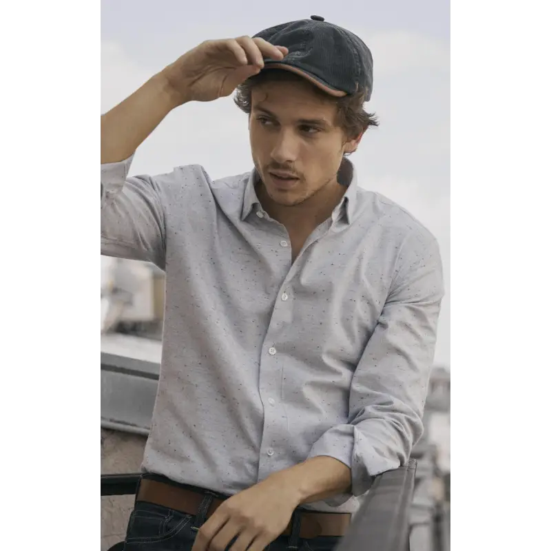 Grey shirt with micro dots