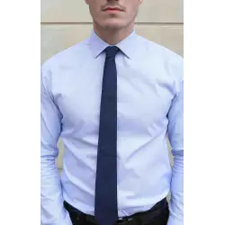 Cravate Austen soie bleue Cravates