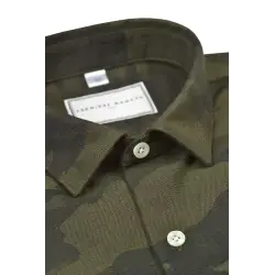 Blue striped chambray