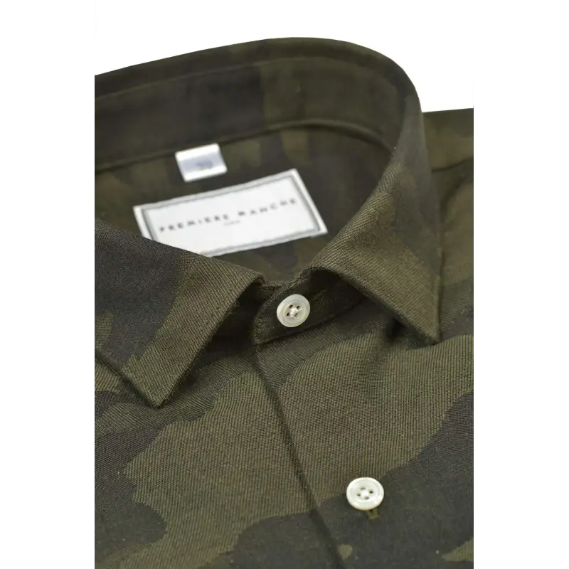 Blue striped chambray