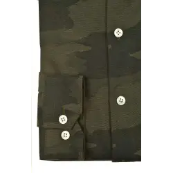 Blue striped chambray